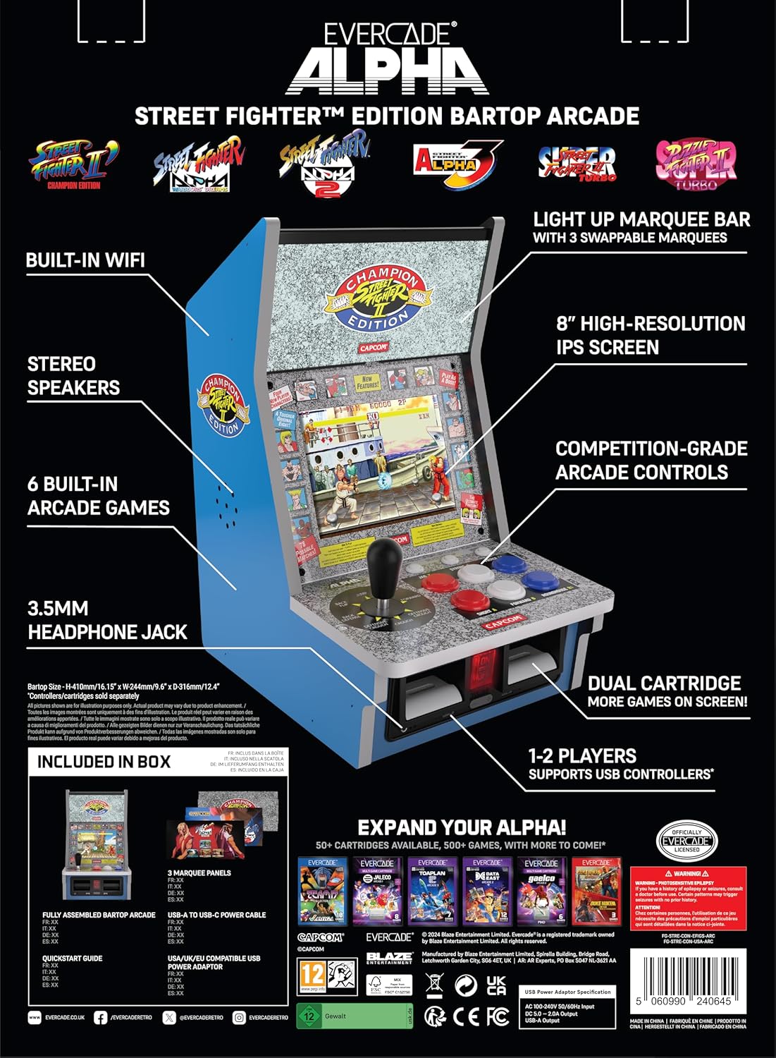Blaze Evercade Arcade Alpha Street Fighter Edition