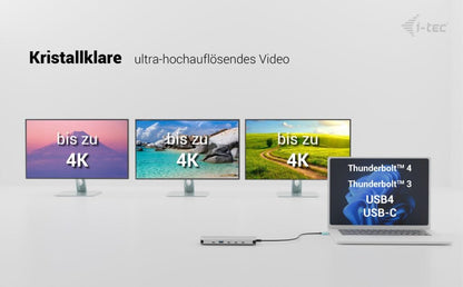 i-tec USB-C 4K Metal Nano Dock - 2x HDMI, 4x USB-C (10Gbps), 1x USB-A (10Gbps), 2x USB-A 2.0, Audio, SD/TF, LAN 1 Gbps, PD 3.1 (140W