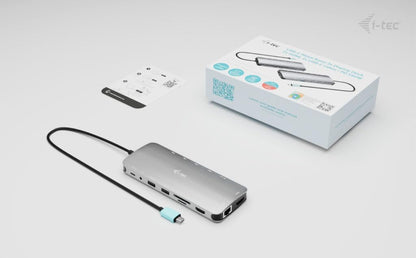 i-tec USB-C 4K Metal Nano Dock - 2x HDMI, 4x USB-C (10Gbps), 1x USB-A (10Gbps), 2x USB-A 2.0, Audio, SD/TF, LAN 1 Gbps, PD 3.1 (140W