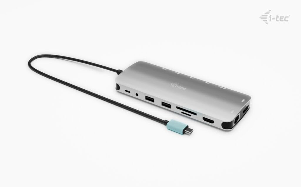 i-tec USB-C Metal NanoDock 2xHDMI 1xUSB-C Video 1xGLAN 1xAudio/Mic 1xSD/microSD 1xUSB 3.2 (C31NANOTRIPLED140