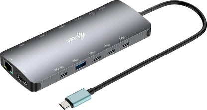 i-tec USB-C Metal NanoDock 2xHDMI 1xUSB-C Video 1xGLAN 1xAudio/Mic 1xSD/microSD 1xUSB 3.2 (C31NANOTRIPLED140