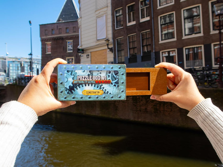 Constantin Scatola puzzle livello 1, rompicapo per adolescenti, adulti, bambini, ragazzi e ragazze, scatola in legno