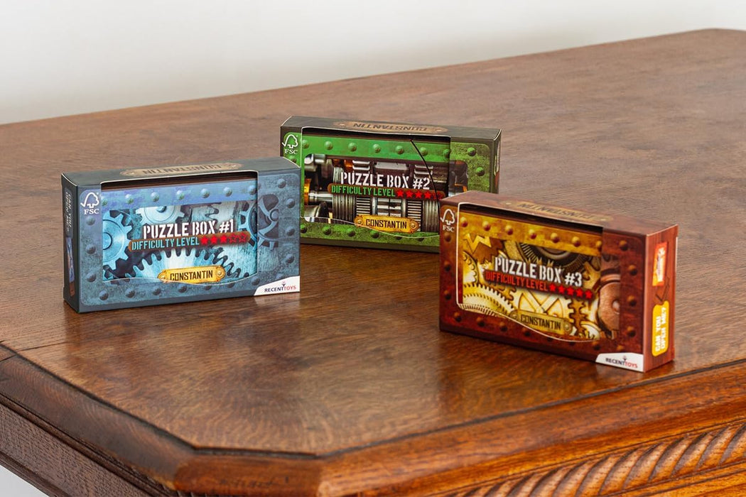 Constantin Scatola puzzle livello 1, rompicapo per adolescenti, adulti, bambini, ragazzi e ragazze, scatola in legno