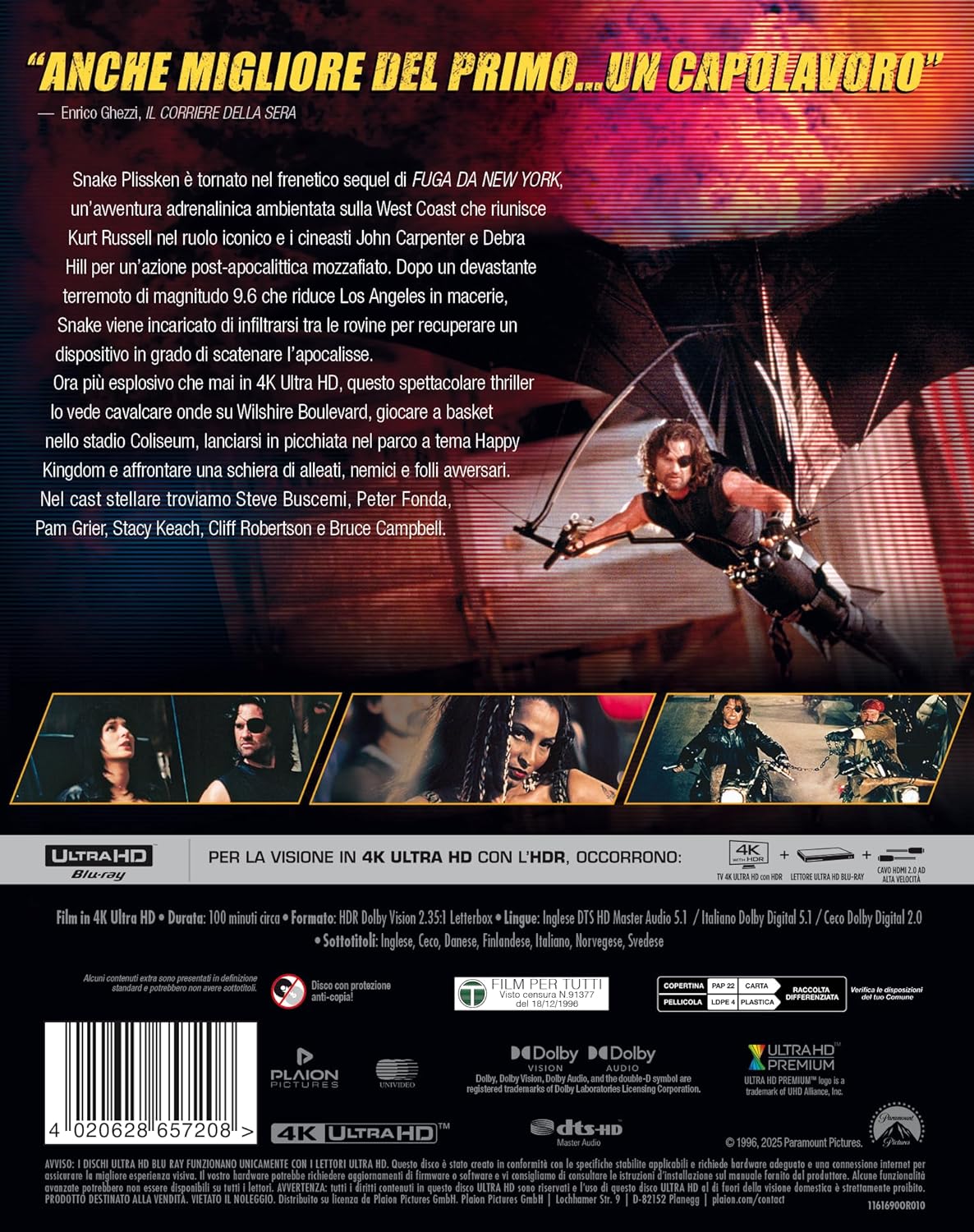Blu-Ray 4K Uhd Fuga Da Los Angeles (4K Ultra Hd+Blu-Ray)
