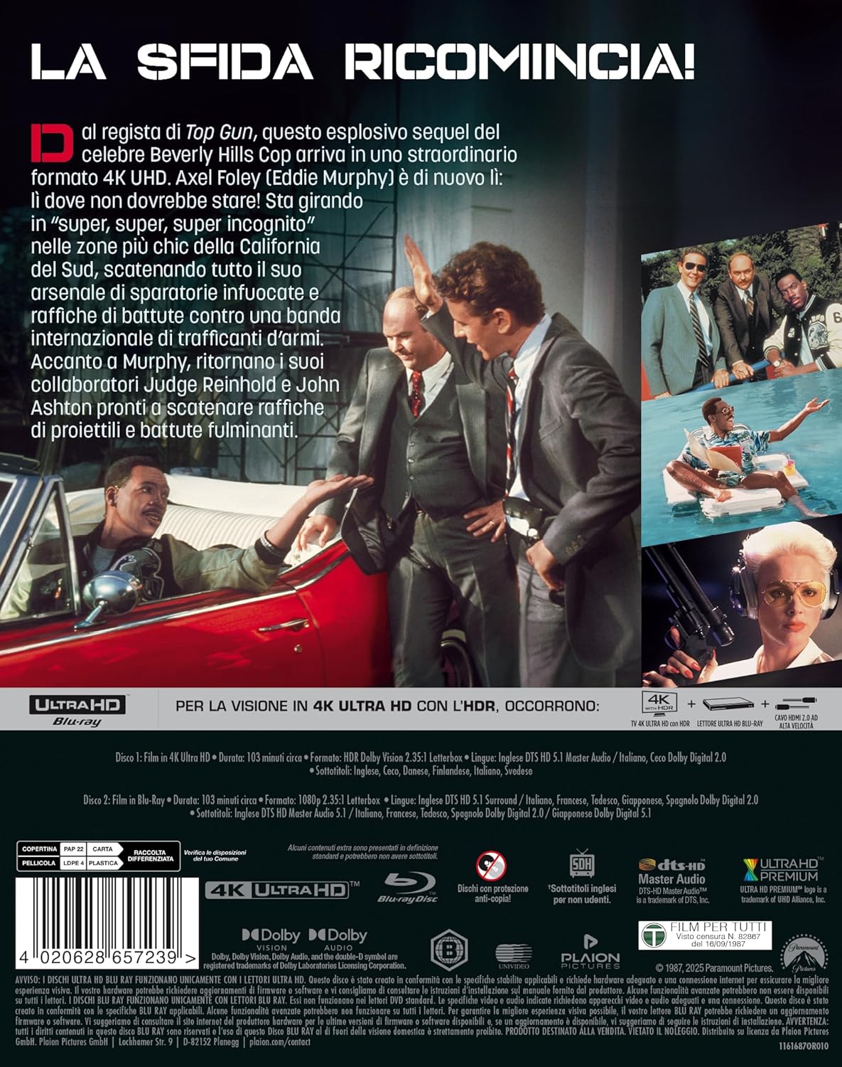 Blu-Ray 4K Uhd Beverly Hills Cop II - Un Piedipiatti A Beverly Hills (4K Ultra Hd+Blu-Ray)