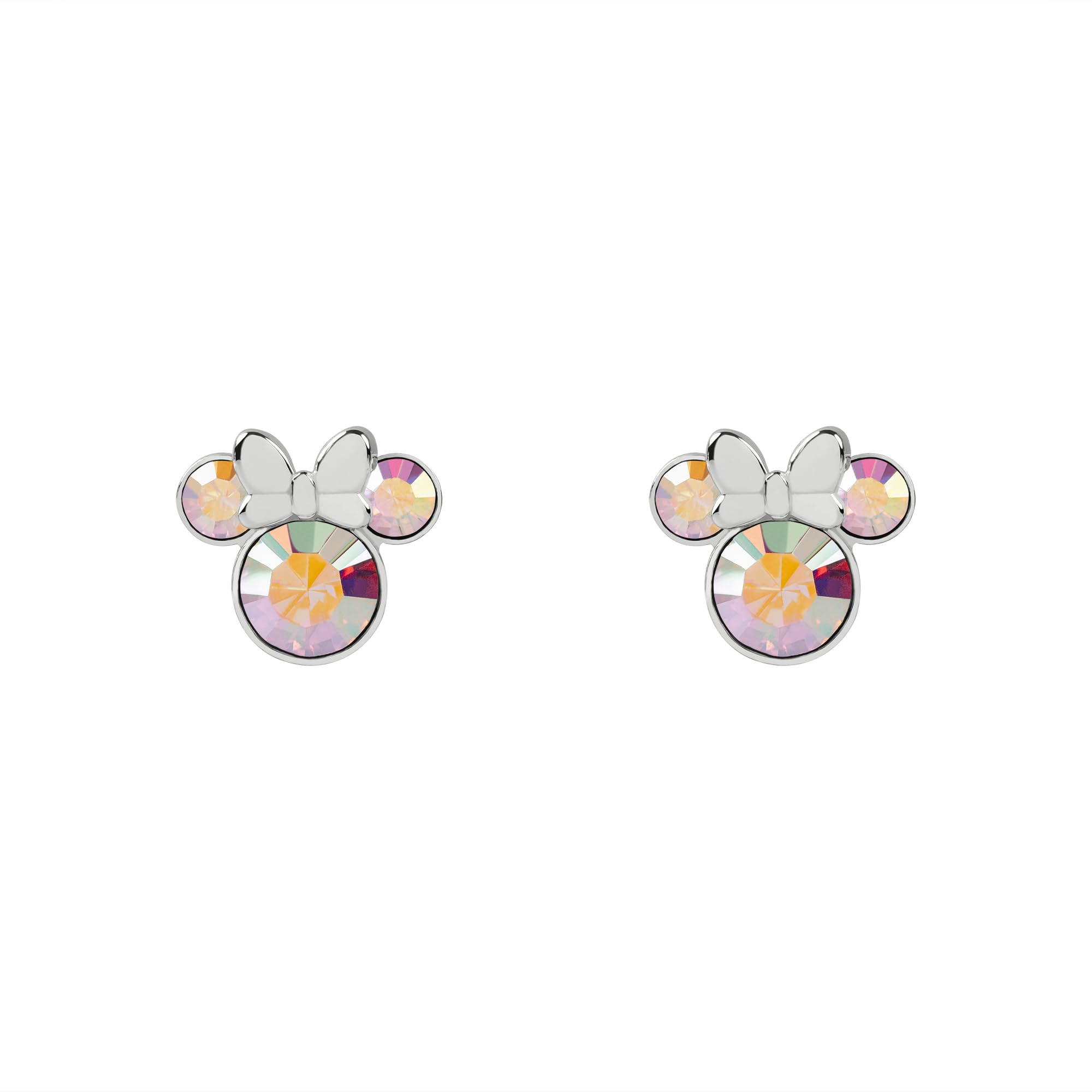 Disney 100 Minnie Mouse Silver Plated Studs with Crystals