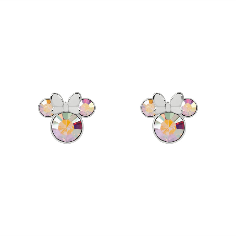 Disney 100 Minnie Mouse Silver Plated Studs with Crystals