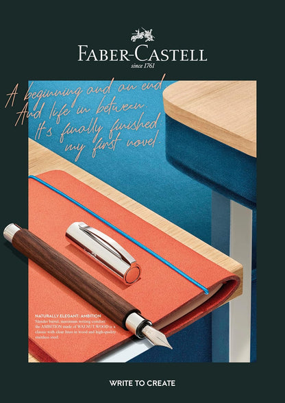Faber-Castell Ambition 148181 Pear, inklusive Geschenkverpackung, Schaftfarbe: Brown/Silver Fountain Pen