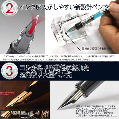 PLATINUM Procyon PNS-5000#3 Vulpen/penpunt: M Medium/Kleur: Wit porselein/Handgemaakt/Met Geschenkdoos/Vulpen