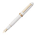 PLATINUM Penna stilografica giapponese #3776 Century Gold trim Chenonceau White EF/bianco, 0,24-0,28 mm, realizzata a mano, pennino in oro 14 carati, con confezione regalo e penna stilografica