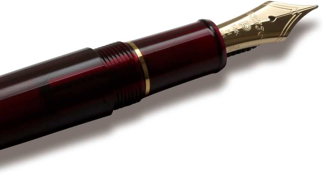 PLATINUM #3776 Century Gold Trim Bourgogne Japanese Fountain Pen M/Red/0.34-0.44 mm/Handmade/14K Gold Nib/with Gift Box/Fountain Pen, PNB15000-71M, Red