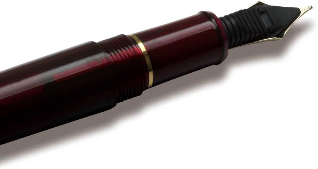 PLATINUM #3776 Century Gold Trim Bourgogne Japanese Fountain Pen M/Red/0.34-0.44 mm/Handmade/14K Gold Nib/with Gift Box/Fountain Pen, PNB15000-71M, Red