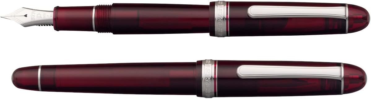 PLATINUM Japanese Fountain Pen #3776 Century Rhodium Bourgogne C/Red / 0.54-0.64mm / Handmade / 14k Gold Nib/with Gift Box/Fountain Pen