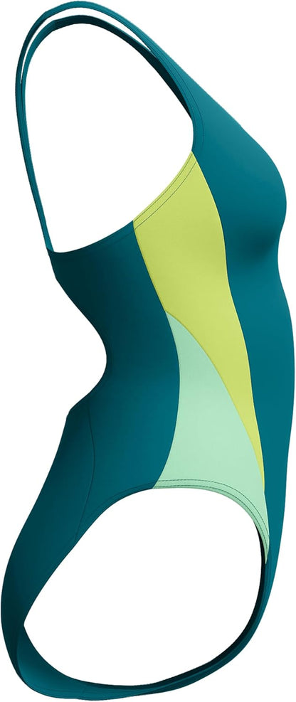 Speedo Women's Colourblock 2.0 Swimsuit Swimming Costume Green
