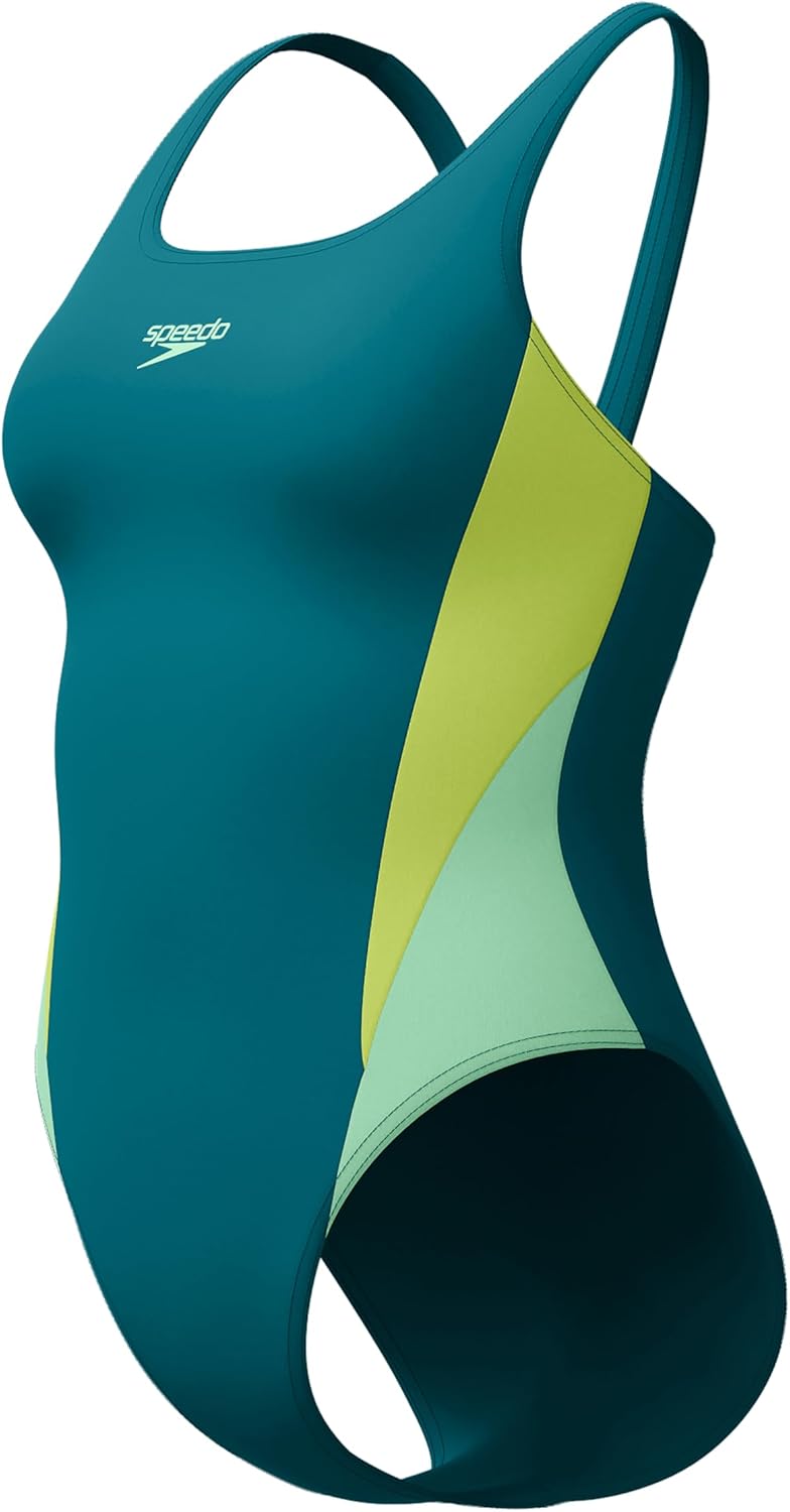 Speedo Women's Colourblock 2.0 Swimsuit Swimming Costume Green