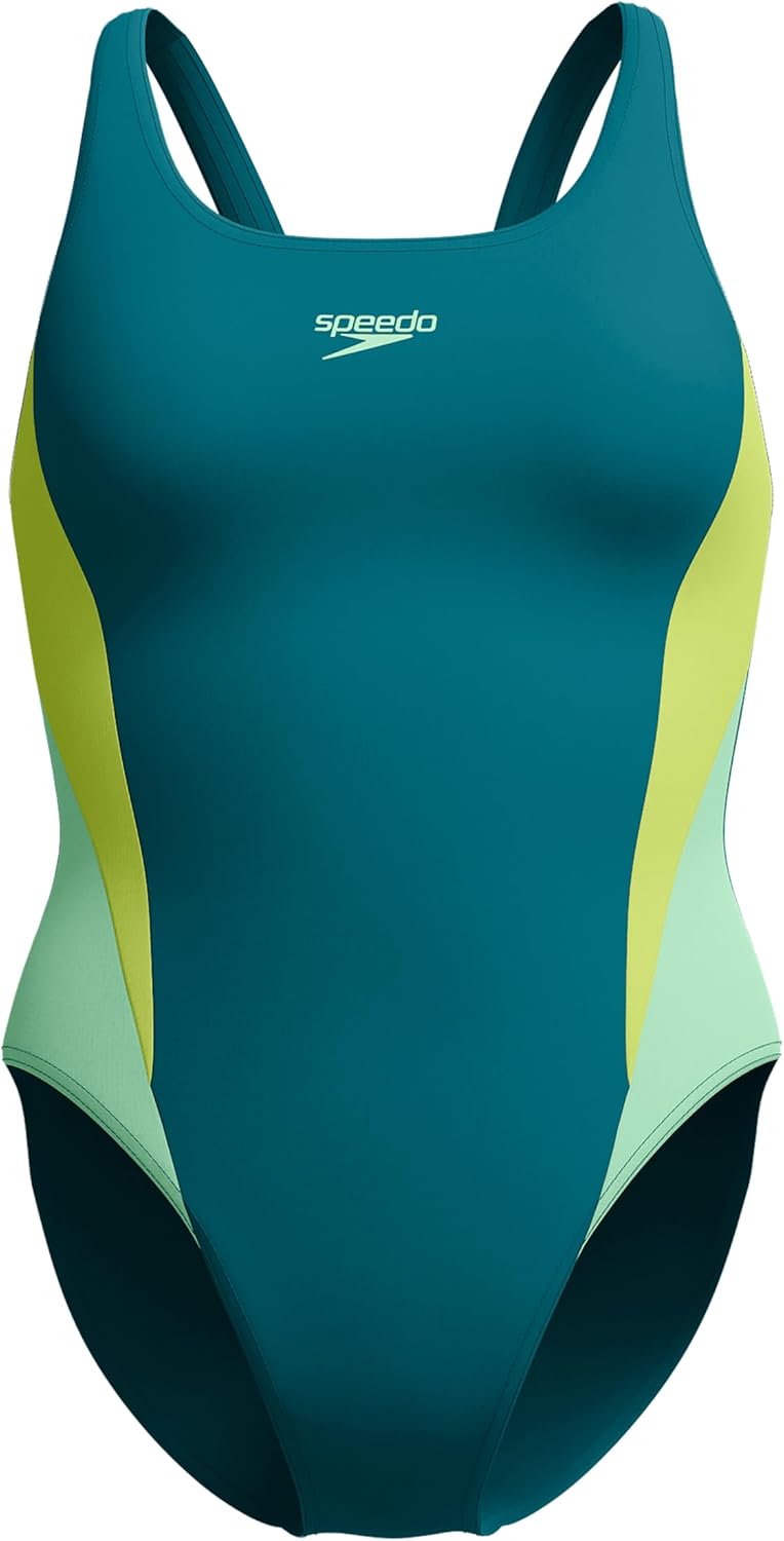 Speedo Women's Colourblock 2.0 Swimsuit Swimming Costume Green