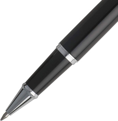 Hugo Boss ICON HPPR501 - Set di 2 penne stilografiche e penna roller in nero e argento, per uomini e donne, per tutte le occasioni, confezione da 1