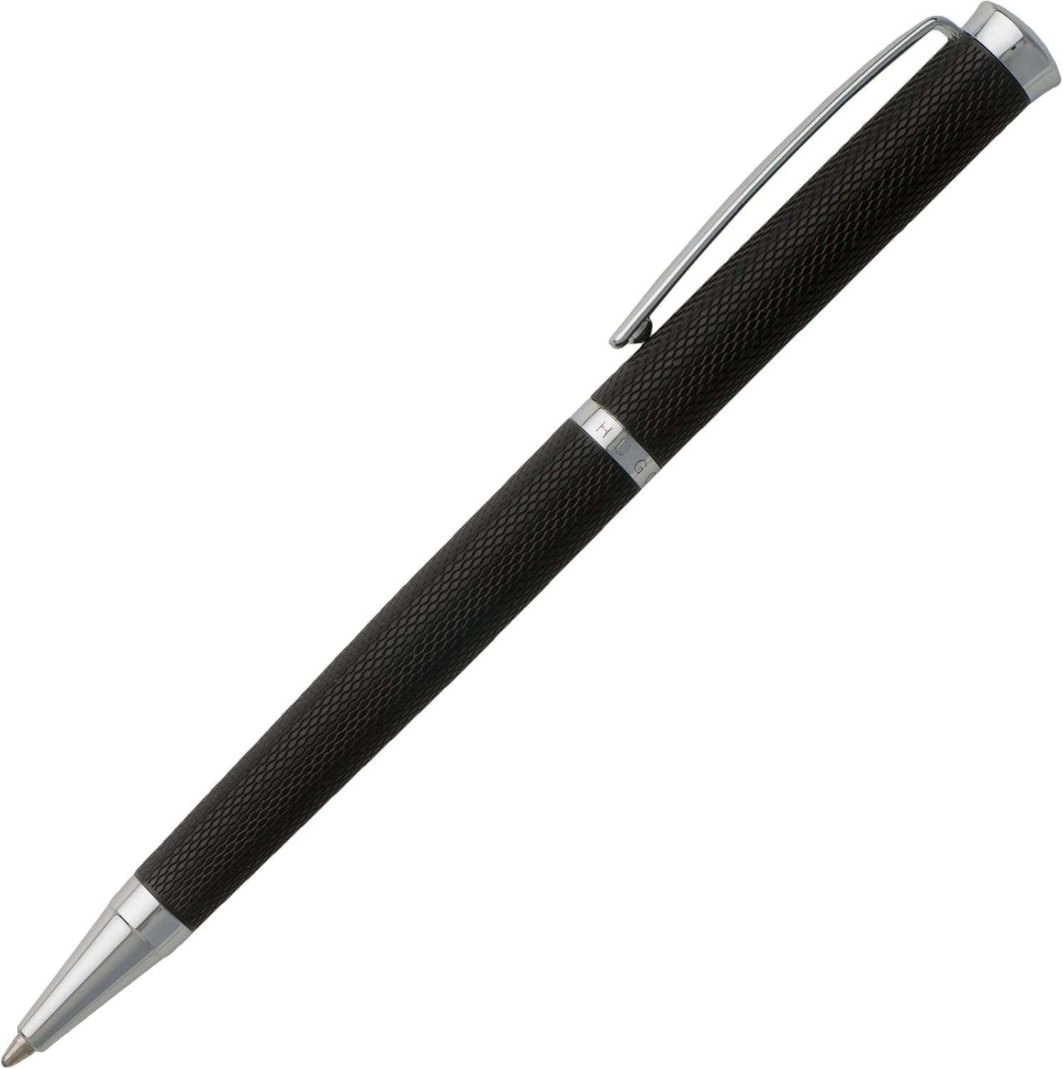 Hugo Boss HSY7994A Sophisticated Diamond Ballpoint Pen - Black/Chrome