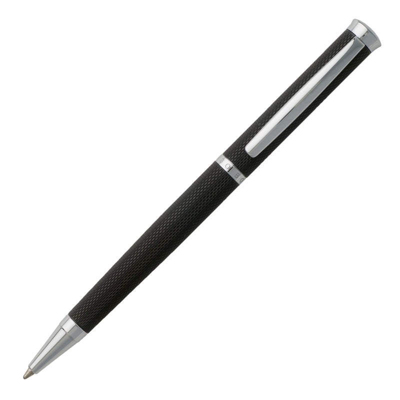 Hugo Boss HSY7994A Sophisticated Diamond Ballpoint Pen - Black/Chrome
