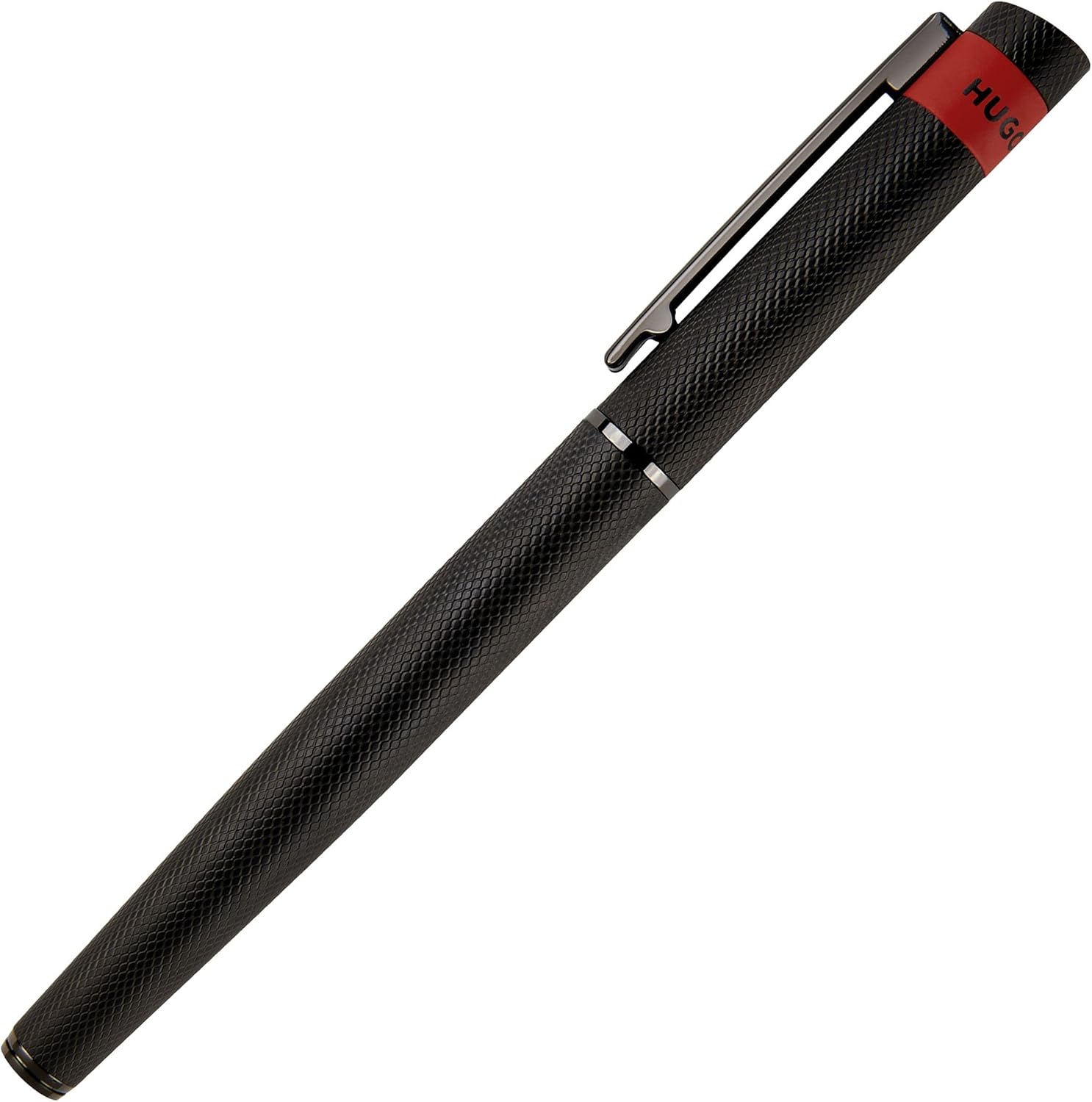 Hugo Boss Set di penne Loop Diamond Gun e penna roller in ottone, colore: nero, dimensioni: 200 x 62 x 34 mm, HPBP367A 1 pezzo (confezione da 2