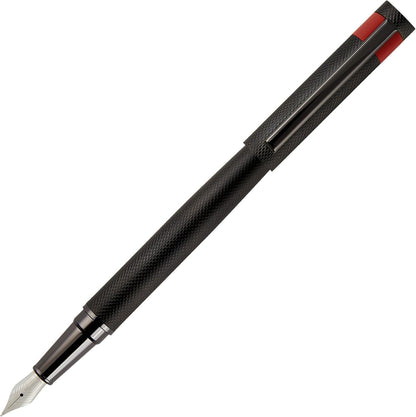 Hugo Boss Set di penne Loop Diamond Gun e penna roller in ottone, colore: nero, dimensioni: 200 x 62 x 34 mm, HPBP367A 1 pezzo (confezione da 2