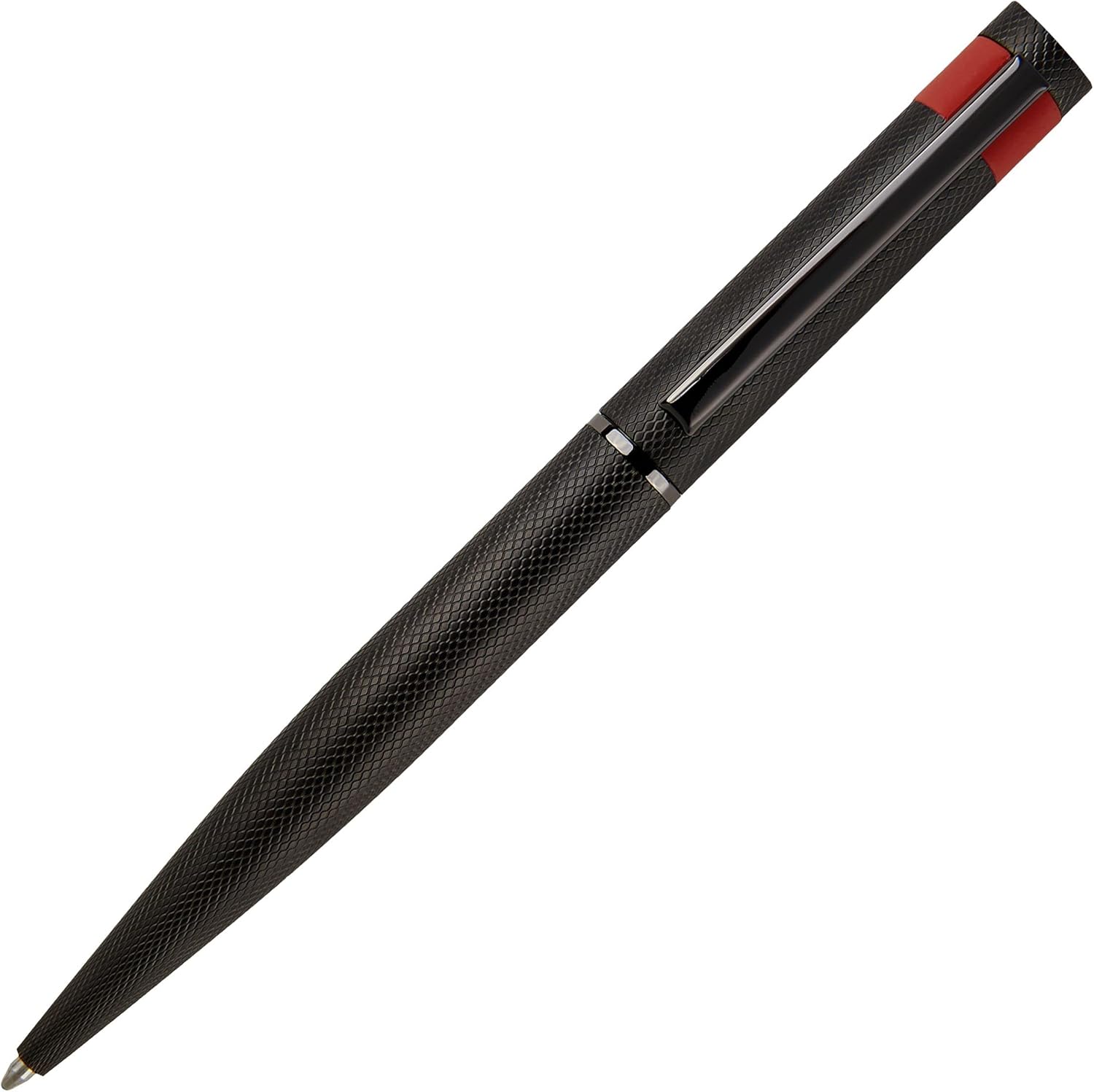 Hugo Boss Set di penne Loop Diamond Gun e penna roller in ottone, colore: nero, dimensioni: 200 x 62 x 34 mm, HPBP367A 1 pezzo (confezione da 2