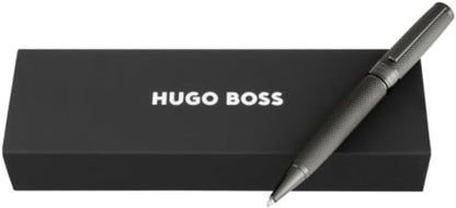 BOSS HUGO - Penna a sfera Totem HSY5764 - Penna a sfera di design con meccanismo a rotazione - Elegante penna a sfera in metallo con confezione regalo - Penna business da uomo (nero