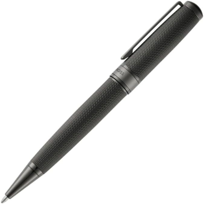 BOSS HUGO - Penna a sfera Totem HSY5764 - Penna a sfera di design con meccanismo a rotazione - Elegante penna a sfera in metallo con confezione regalo - Penna business da uomo (nero