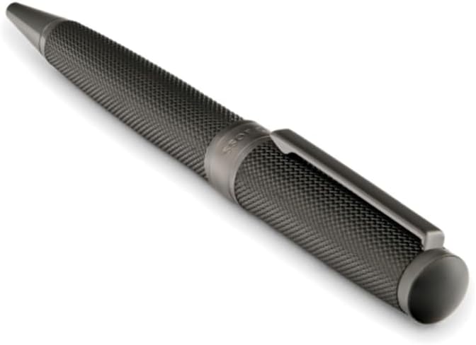 BOSS HUGO - Penna a sfera Totem HSY5764 - Penna a sfera di design con meccanismo a rotazione - Elegante penna a sfera in metallo con confezione regalo - Penna business da uomo (nero