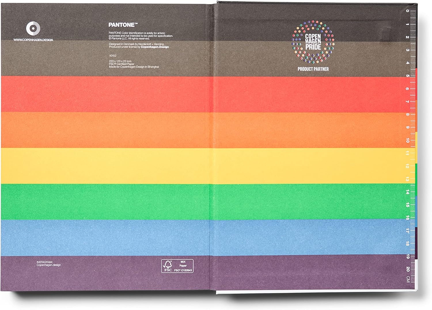 Copenhagen Design PANTONE Notebook L Unlined 96 Pages with Elastic Closure and Bookmark - Pride
