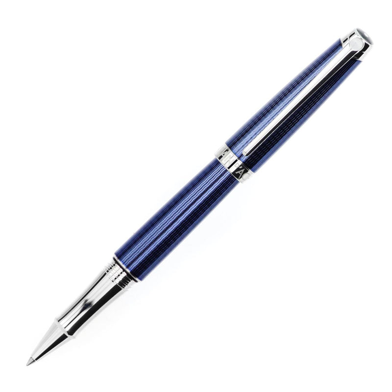 Caran d'Ache CD4779.168 Leman Grand Blue Silver Plated/Rhodium Coated Roller Pen