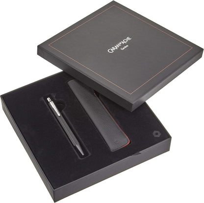 Caran d'Ache Ecridor Racing Ballpoint Pen Brass Black with Leather Case Gift Set,12.8 cm