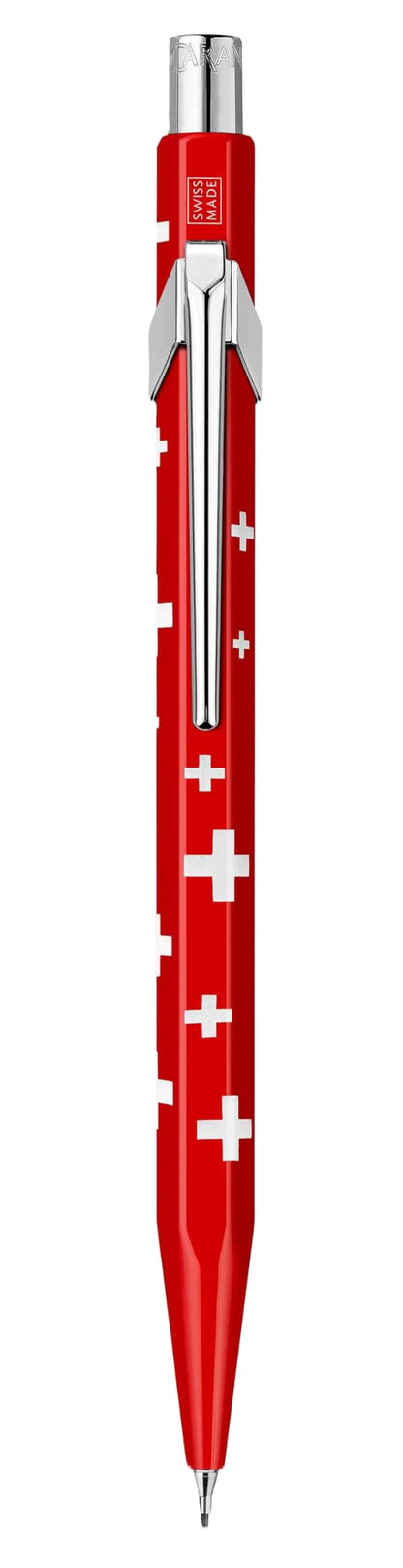 Caran d'Ache Metal-X Basic 0844.253 Lead Holder with Swiss Flag Metal Casing for 0.7 mm Pencil Leads Length 12.5 cm