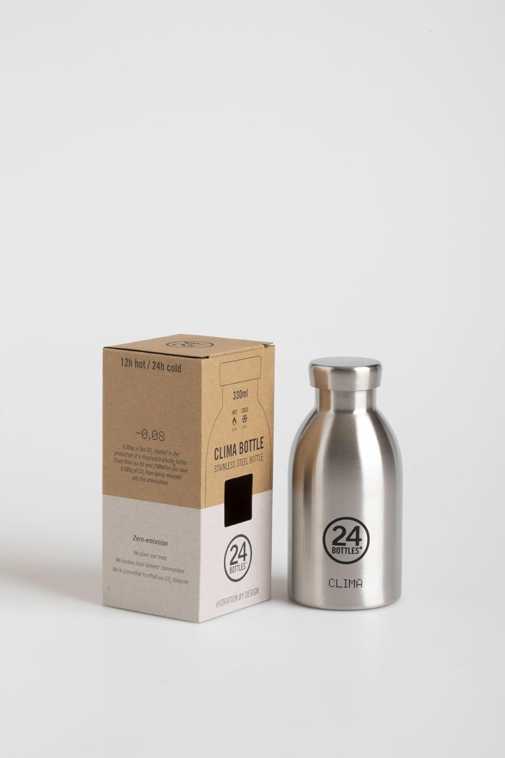 24Bottles Clima Bottle 330 ml Atlantic Steel Bottle, Adults Unisex, Multicoloured (Multicoloured), 330 ml