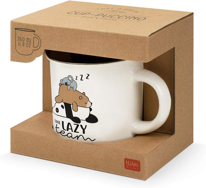 Legami Cup-Puccino Lazy Team Tazza, 350 Millilitri, Porcellana Bone China, Multicolore