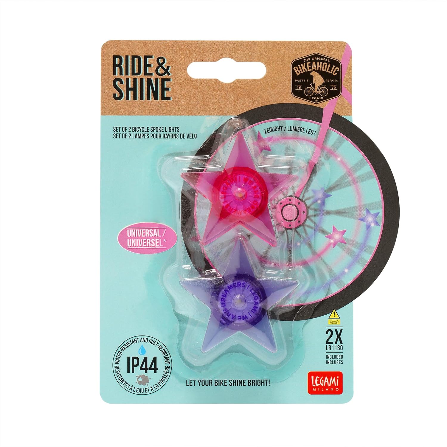 Bikeaholic Biketastic UK Ride & Shine SET OF 2 BICYCLE SPOKE LED LIGHTS -theme –‘UNICORN’