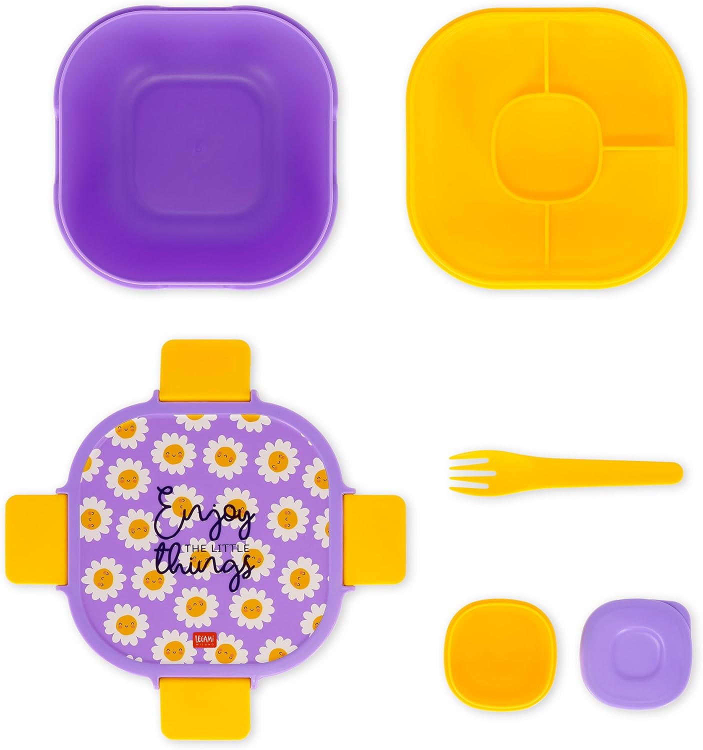 Legami LBS0003 Lunch Box, Polypropylene Silicone Polyethylene, Purple
