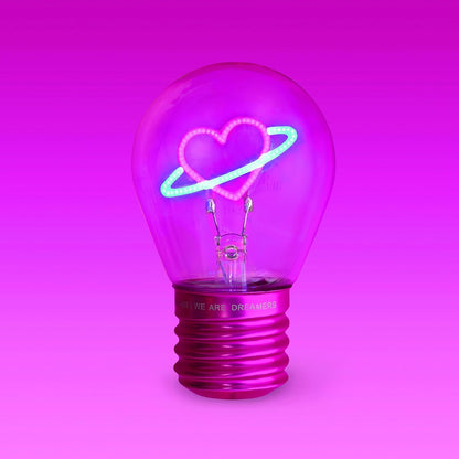 LEGAMI - Table Lamp Bulb Shape - Indoor Only - Rechargeable with USB Cable - Wireless - Light Bulb Fiction - Saturn Theme - Bianco