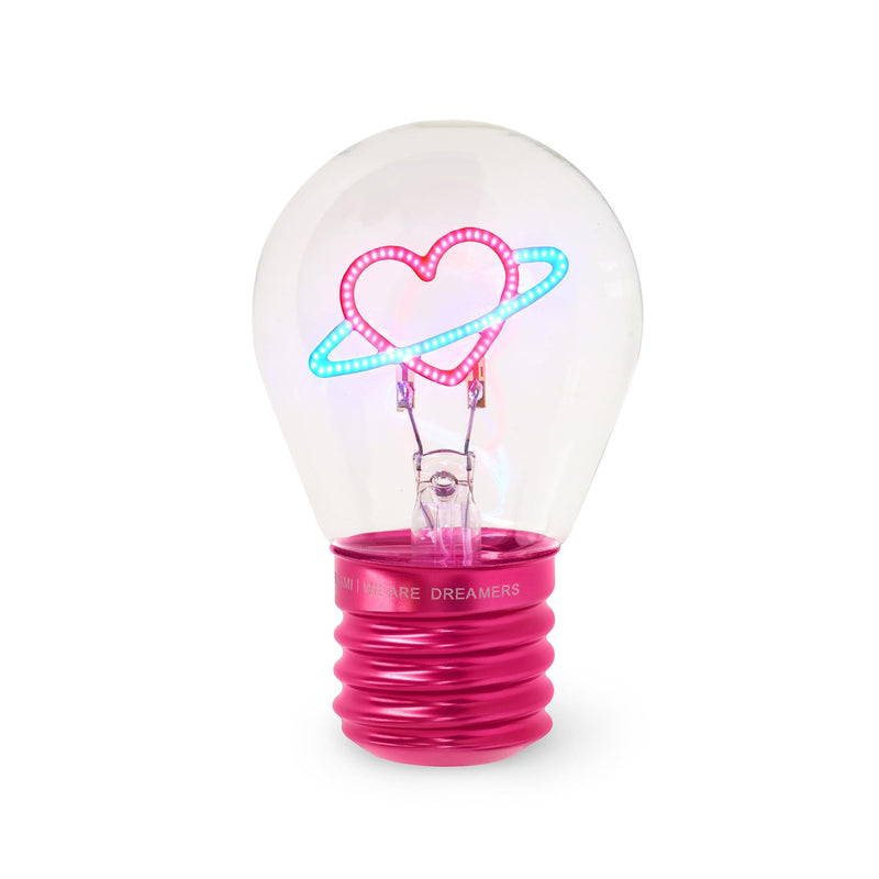 LEGAMI - Table Lamp Bulb Shape - Indoor Only - Rechargeable with USB Cable - Wireless - Light Bulb Fiction - Saturn Theme - Bianco
