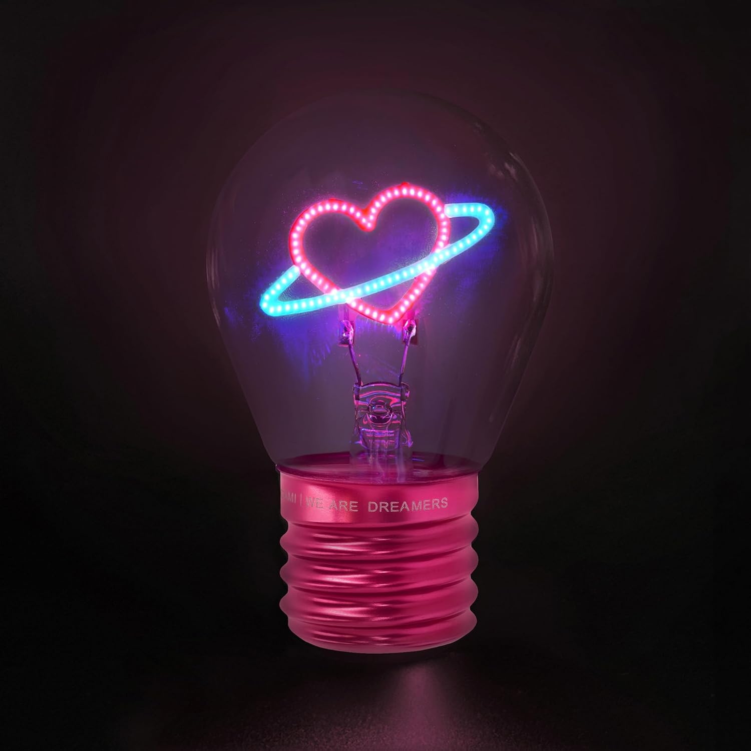 LEGAMI - Table Lamp Bulb Shape - Indoor Only - Rechargeable with USB Cable - Wireless - Light Bulb Fiction - Saturn Theme - Bianco