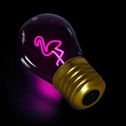 Legami - Table Lamp, USB Rechargeable, Wireless, Bulb Fiction, Flamingo Theme, 6.8 x 10.5 cm