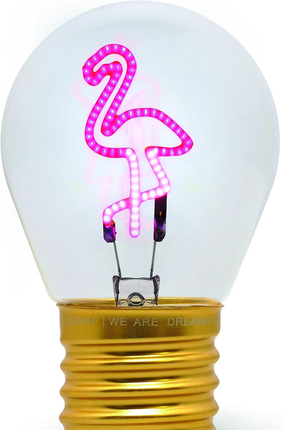 Legami - Table Lamp, USB Rechargeable, Wireless, Bulb Fiction, Flamingo Theme, 6.8 x 10.5 cm