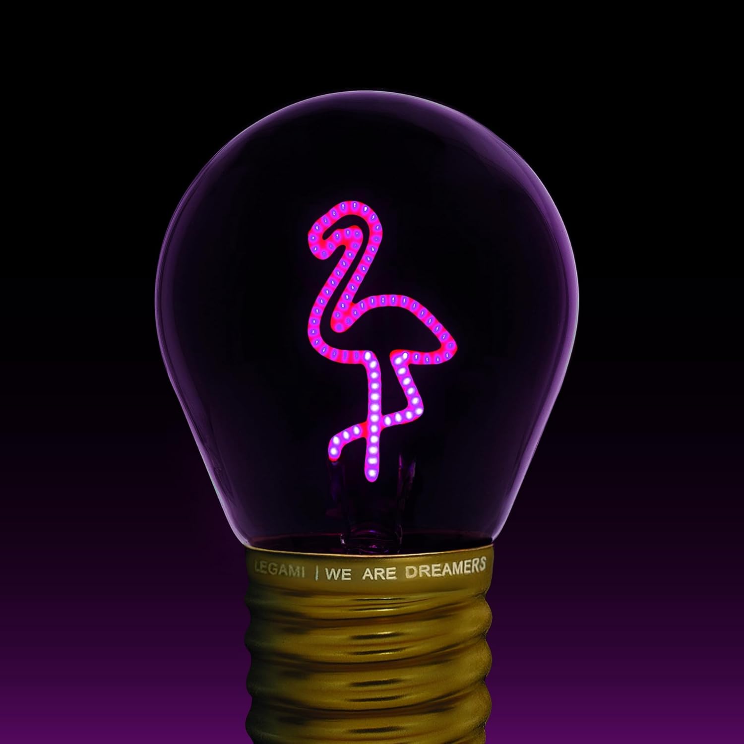 Legami - Table Lamp, USB Rechargeable, Wireless, Bulb Fiction, Flamingo Theme, 6.8 x 10.5 cm