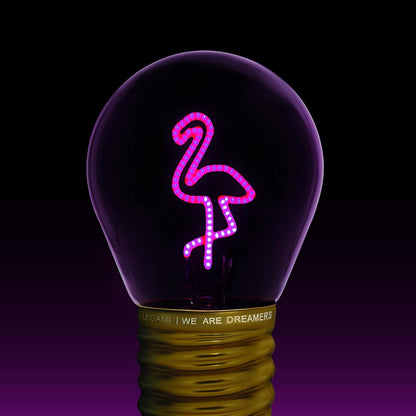 Legami - Table Lamp, USB Rechargeable, Wireless, Bulb Fiction, Flamingo Theme, 6.8 x 10.5 cm