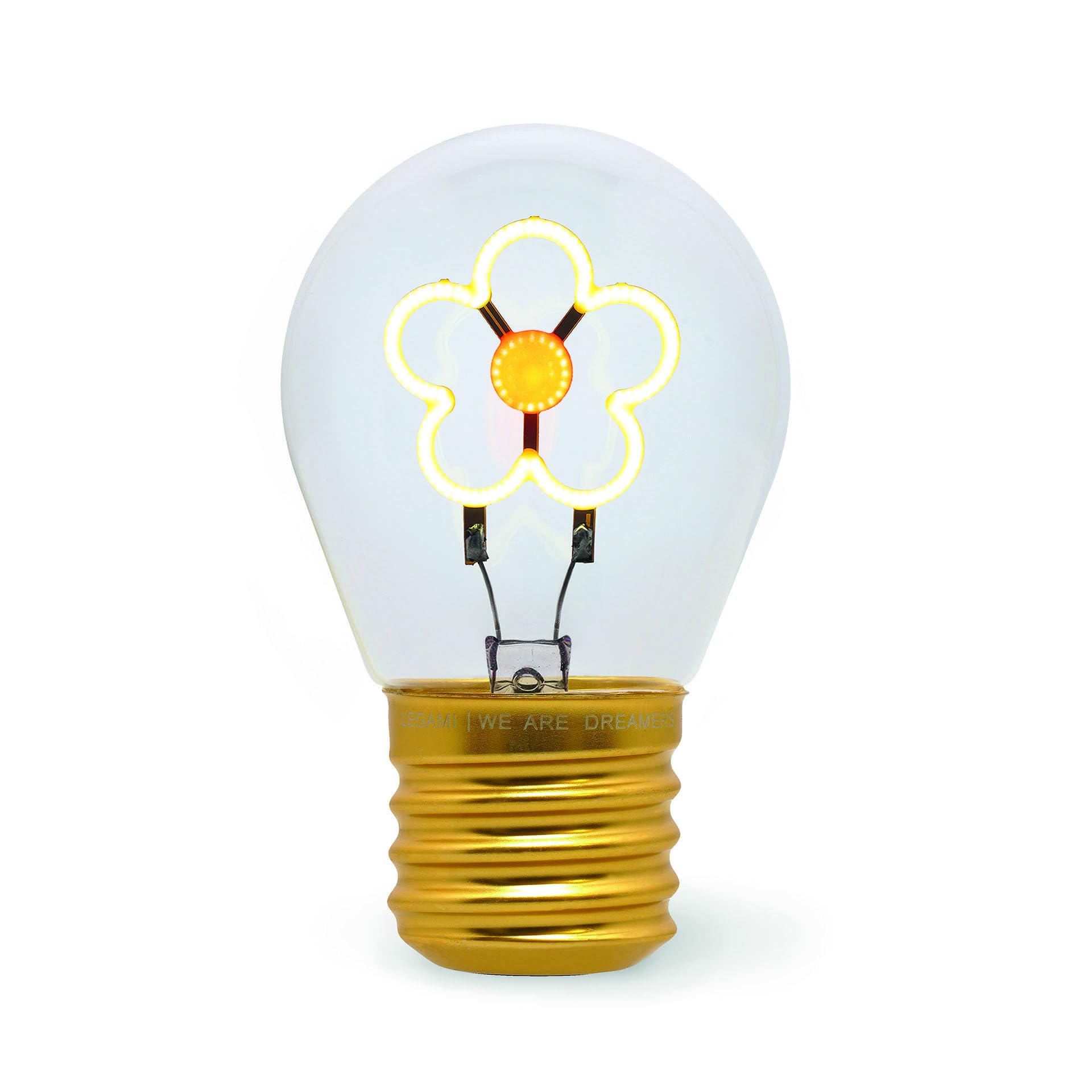 Legami - Table Lamp, USB Rechargeable, Wireless, Bulb Fiction, Daisy Theme, 6.8 x 10.5 cm