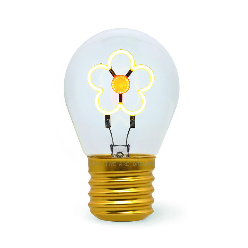 Legami - Table Lamp, USB Rechargeable, Wireless, Bulb Fiction, Daisy Theme, 6.8 x 10.5 cm