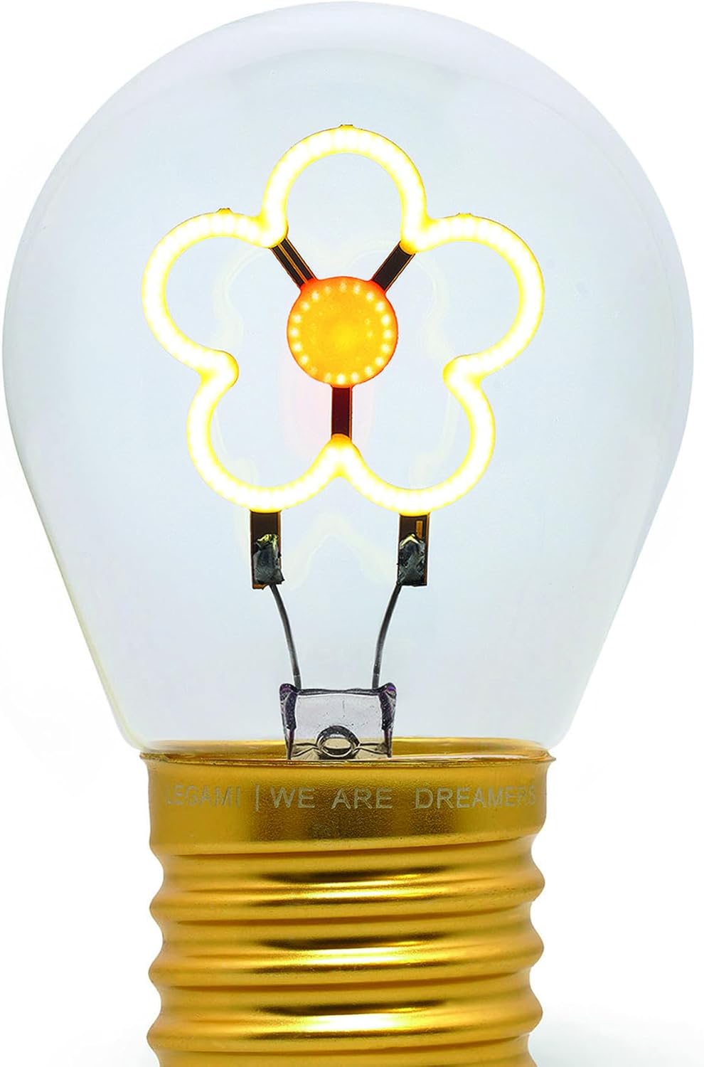 Legami - Table Lamp, USB Rechargeable, Wireless, Bulb Fiction, Daisy Theme, 6.8 x 10.5 cm