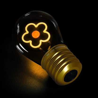 Legami - Table Lamp, USB Rechargeable, Wireless, Bulb Fiction, Daisy Theme, 6.8 x 10.5 cm