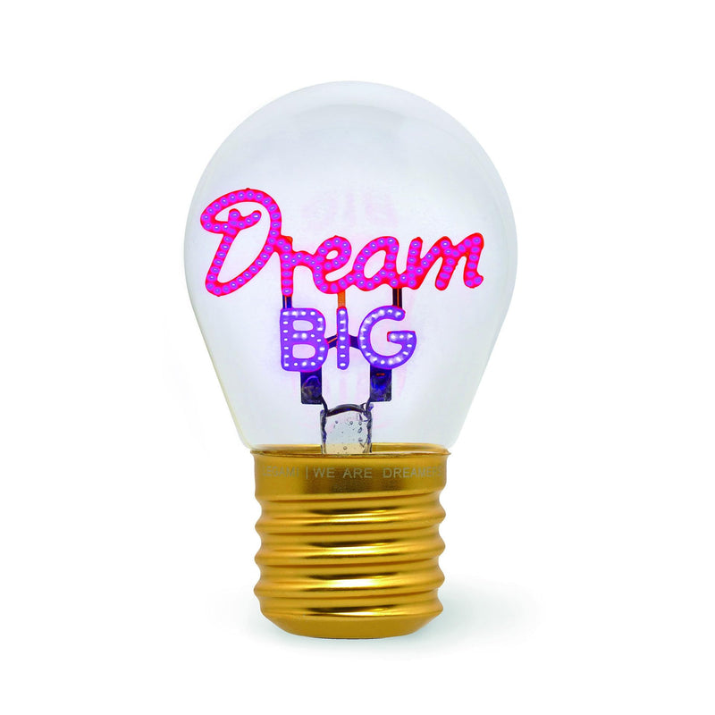 Legami - Table Lamp, Rechargeable with USB Cable, Wireless, Bulb Fiction, Dream Big, 6.8 x 10.5 cm