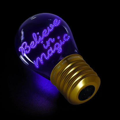 Legami - Table Lamp in The Shape of a Bulb, Rechargeable with USB Cable, Wireless, Bulb Fiction, Theme Believe in Magic, 6.8 x 10.5 cm
